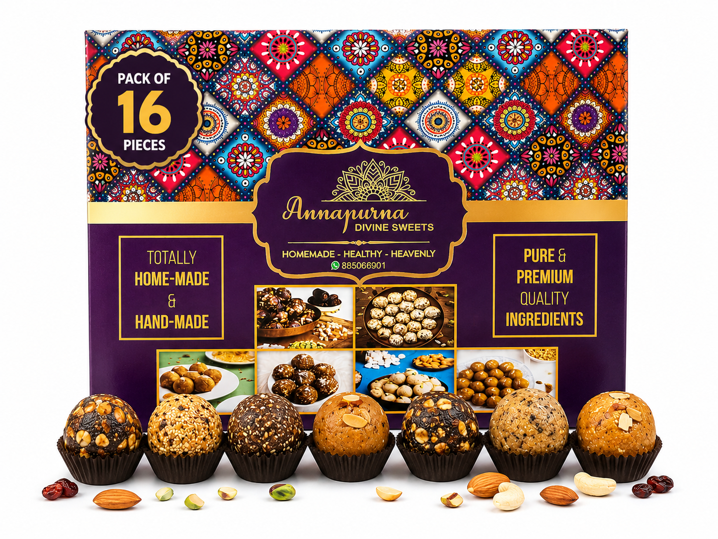 👉 Assorted Healthy Ladoo Box (Multiple Flavour Combos)